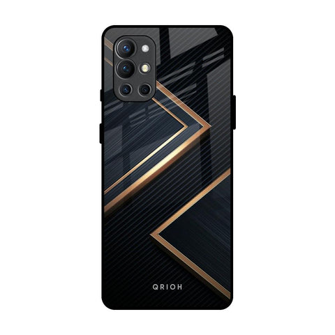 Sleek Golden & Navy OnePlus 9R Glass Back Cover Online