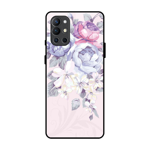 Elegant Floral OnePlus 9R Glass Back Cover Online