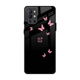 Fly Butterfly OnePlus 9R Glass Back Cover Online