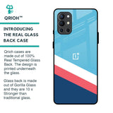 Pink & White Stripes Glass Case For OnePlus 9R