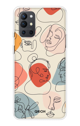Abstract Faces OnePlus 9R Back Cover