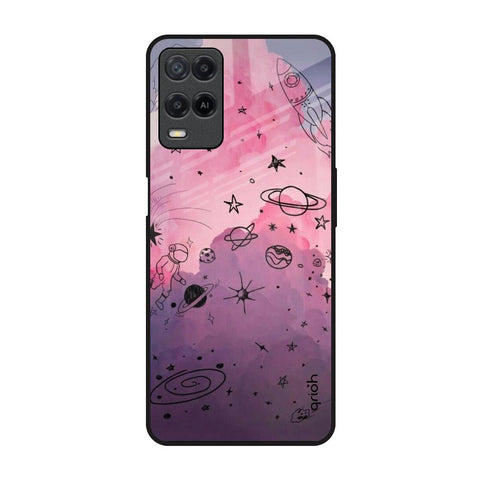 Space Doodles Realme 8 Glass Back Cover Online