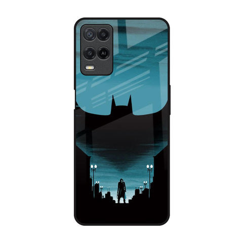 Cyan Bat Realme 8 Glass Back Cover Online