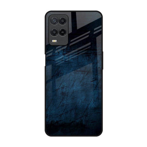 Dark Blue Grunge Realme 8 Glass Back Cover Online
