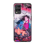 Radha Krishna Art Realme 8 Glass Back Cover Online