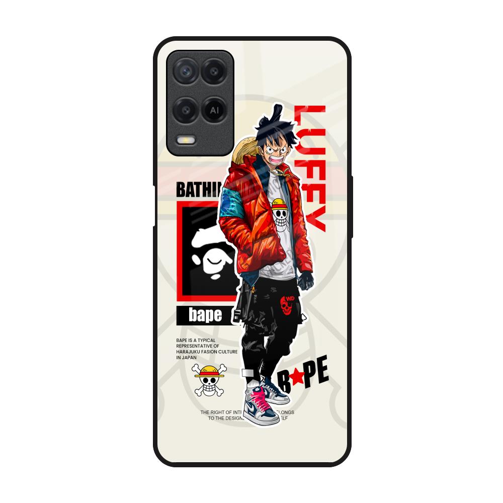 Bape Luffy Realme 8 Glass Back Cover Online