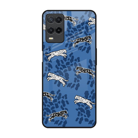 Blue Cheetah Realme 8 Glass Back Cover Online