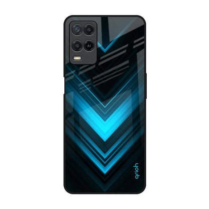 Vertical Blue Arrow Realme 8 Glass Back Cover Online