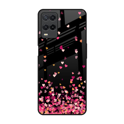 Heart Rain Fall Realme 8 Glass Back Cover Online