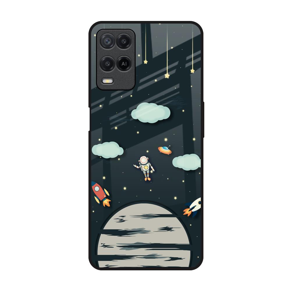 Astronaut Dream Realme 8 Glass Back Cover Online