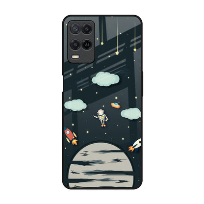 Astronaut Dream Realme 8 Glass Back Cover Online