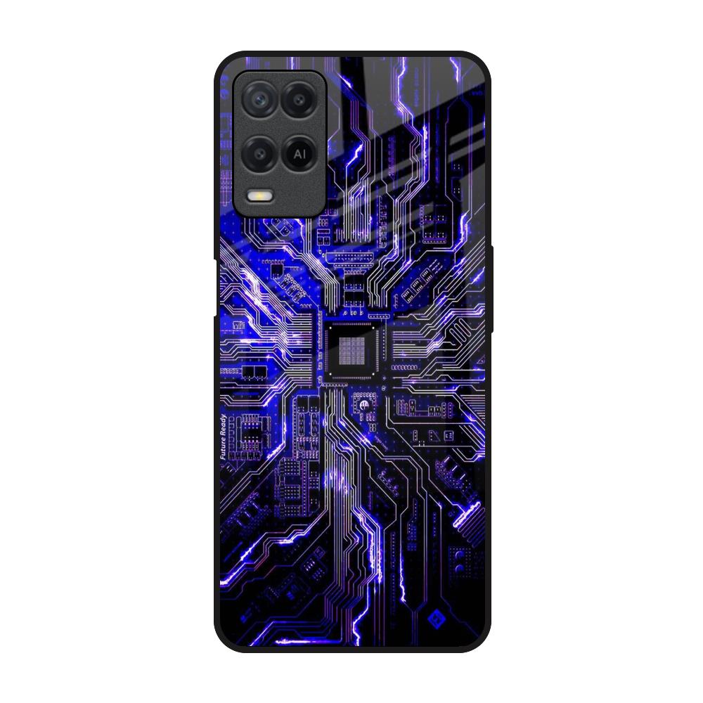 Techno Color Pattern Realme 8 Glass Back Cover Online