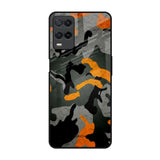 Camouflage Orange Realme 8 Glass Back Cover Online