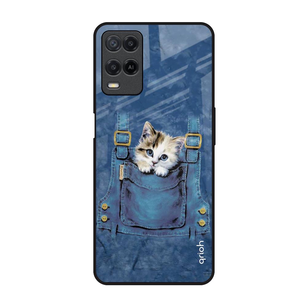 Kitty In Pocket Realme 8 Glass Back Cover Online