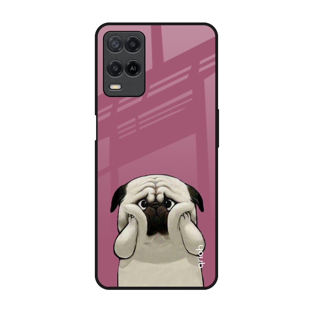 Funny Pug Face Realme 8 Glass Back Cover Online