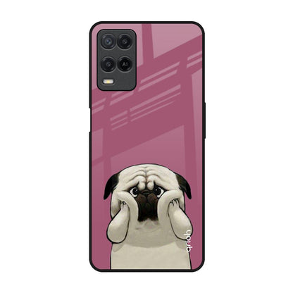 Funny Pug Face Realme 8 Glass Back Cover Online