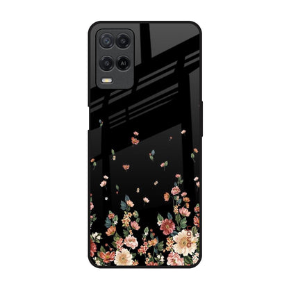 Floating Floral Print Realme 8 Glass Back Cover Online