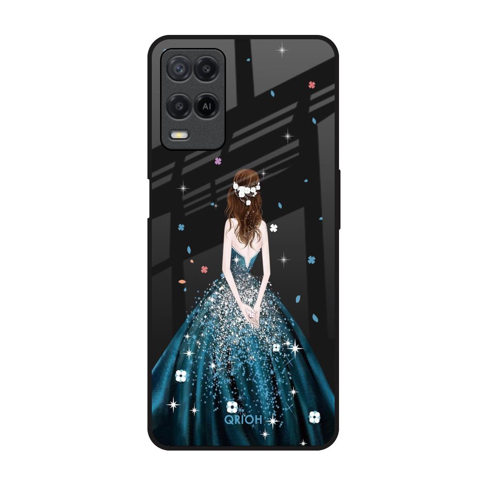 Queen Of Fashion Realme 8 Glass Back Cover Online
