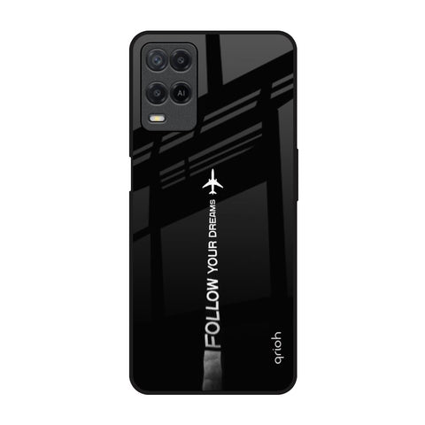 Follow Your Dreams Realme 8 Glass Back Cover Online