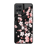 Black Cherry Blossom Realme 8 Glass Back Cover Online