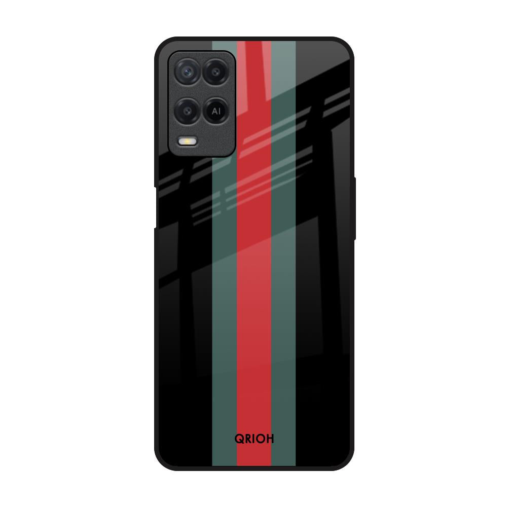 Vertical Stripes Realme 8 Glass Back Cover Online