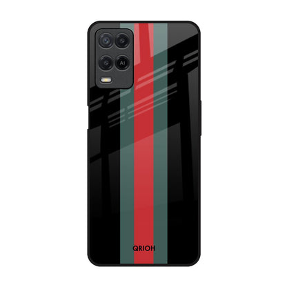 Vertical Stripes Realme 8 Glass Back Cover Online