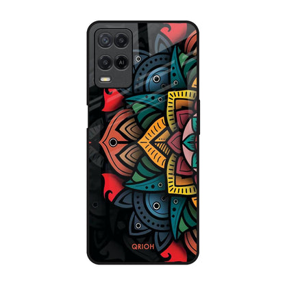 Retro Gorgeous Flower Realme 8 Glass Back Cover Online