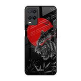 Red Moon Tiger Realme 8 Glass Back Cover Online