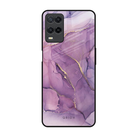 Purple Gold Marble Realme 8 Glass Back Cover Online