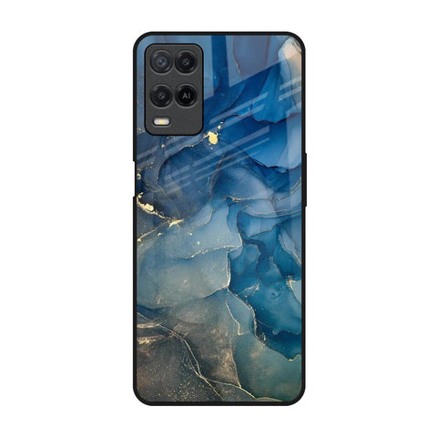 Blue Cool Marble Realme 8 Glass Back Cover Online