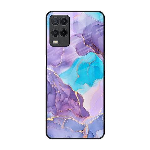 Alcohol ink Marble Realme 8 Glass Back Cover Online