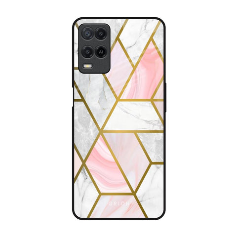 Geometrical Marble Realme 8 Glass Back Cover Online
