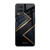 Sleek Golden & Navy Realme 8 Glass Back Cover Online