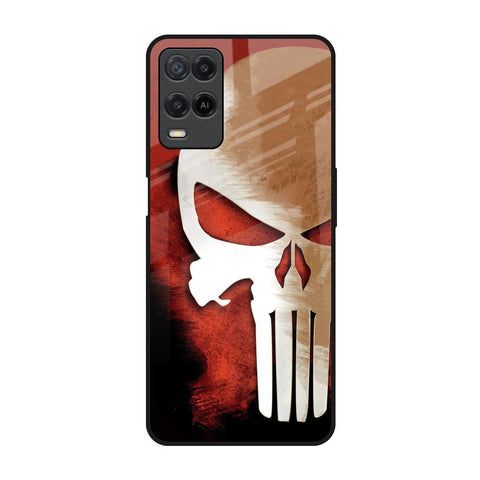 Red Skull Realme 8 Glass Back Cover Online