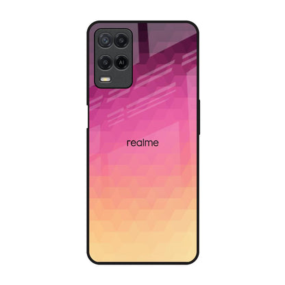 Geometric Pink Diamond Realme 8 Glass Back Cover Online