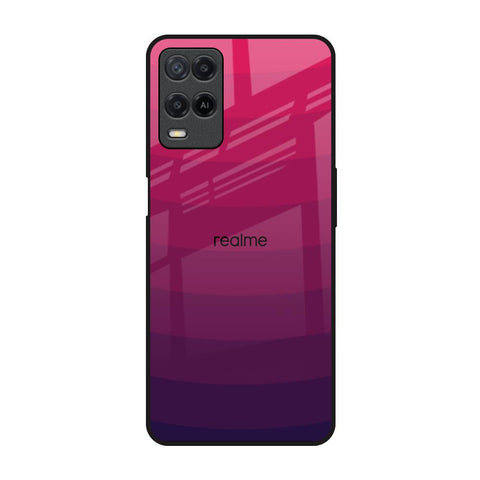 Wavy Pink Pattern Realme 8 Glass Back Cover Online