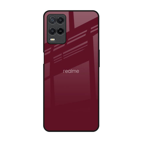 Classic Burgundy Realme 8 Glass Back Cover Online