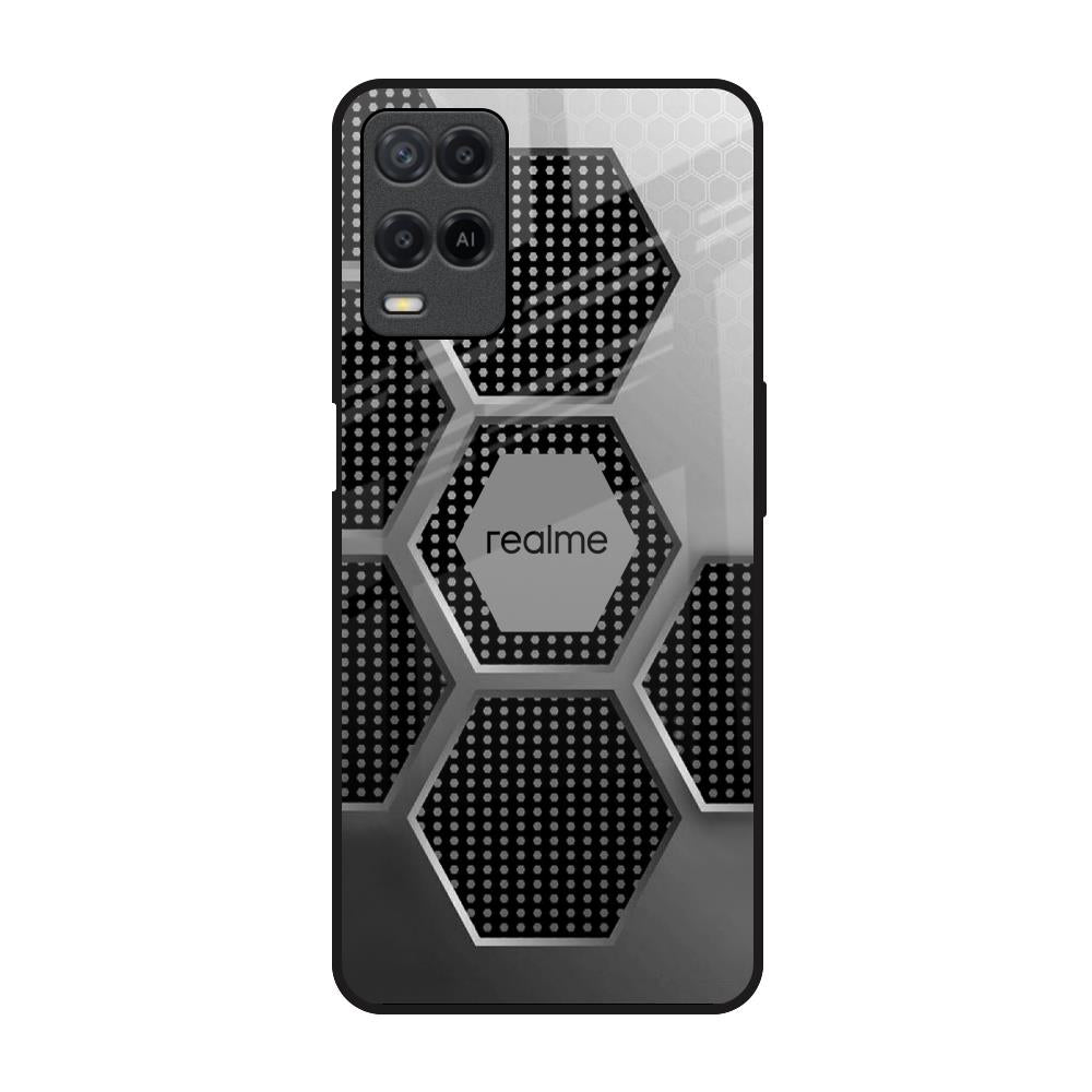 Hexagon Style Realme 8 Glass Back Cover Online