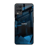 Polygonal Blue Box Realme 8 Glass Back Cover Online