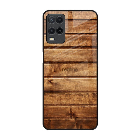 Wooden Planks Realme 8 Glass Back Cover Online