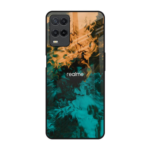Watercolor Wave Realme 8 Glass Back Cover Online