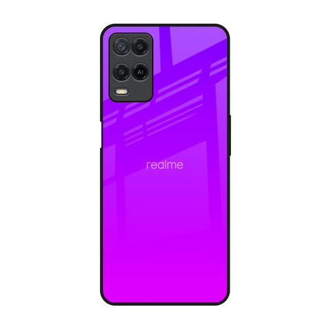 Purple Pink Realme 8 Glass Back Cover Online