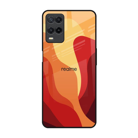Magma Color Pattern Realme 8 Glass Back Cover Online