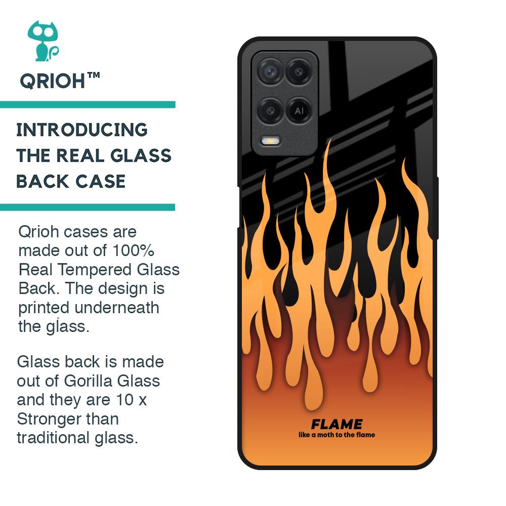 Fire Flame Glass Case for Realme 8