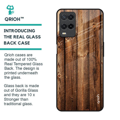 Timber Printed Glass Case for Realme 8