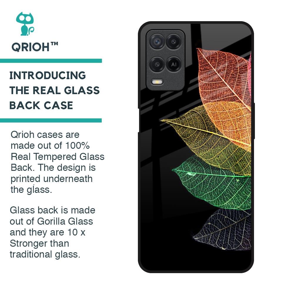 Colorful Leaves Glass Case for Realme 8