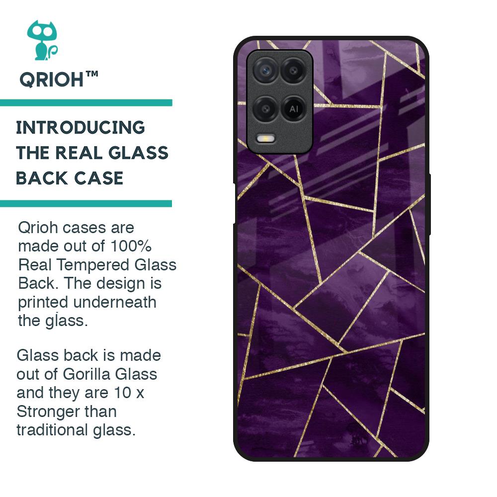 Geometric Purple Glass Case For Realme 8