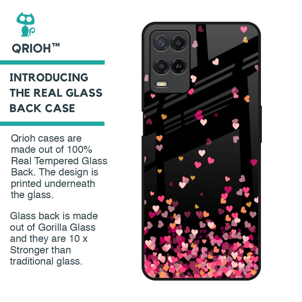 Heart Rain Fall Glass Case For Realme 8