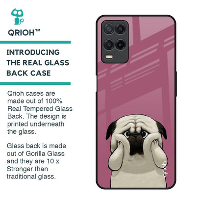 Funny Pug Face Glass Case For Realme 8