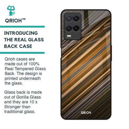 Diagonal Slash Pattern Glass Case for Realme 8
